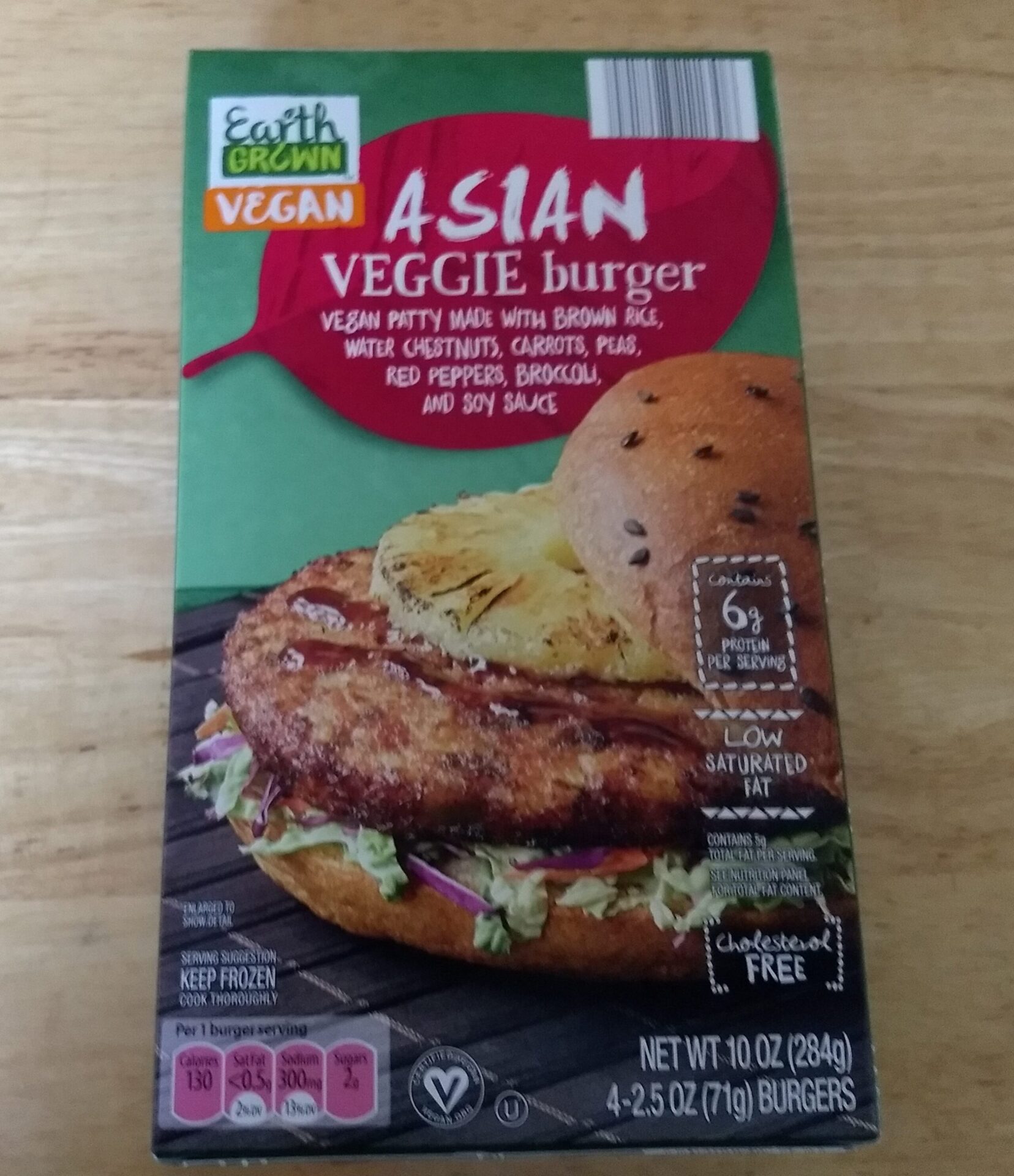 Earth Grown Vegan Asian Veggie Burger