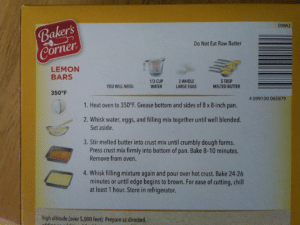 Baker's Corner Lemon Bar Mix