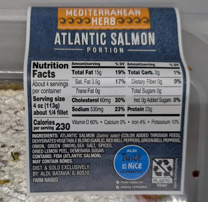 Aldi Mediterranean Herb Atlantic Salmon