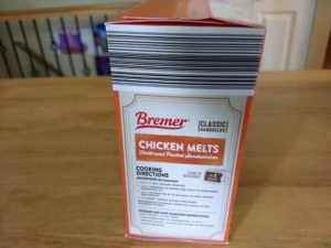 Bremer Classic Handheld Chicken Melts Flatbread Pocket Sandwiches