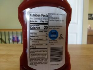 Simply Nature Organic Tomato Ketchup Nutrition and Ingredients