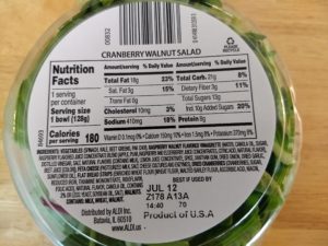 Little Salad Bar Cranberry Walnut Salad Nutrition Info