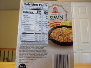 Journey to Spain Paella Meal Kit nutrition and ingredients