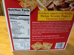 Trader Joe's Bite Size Everything Crackers nutrition and ingredients