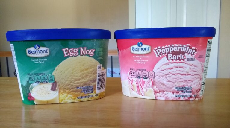 Belmont Peppermint Bark Ice Cream and Egg Nog Ice Cream