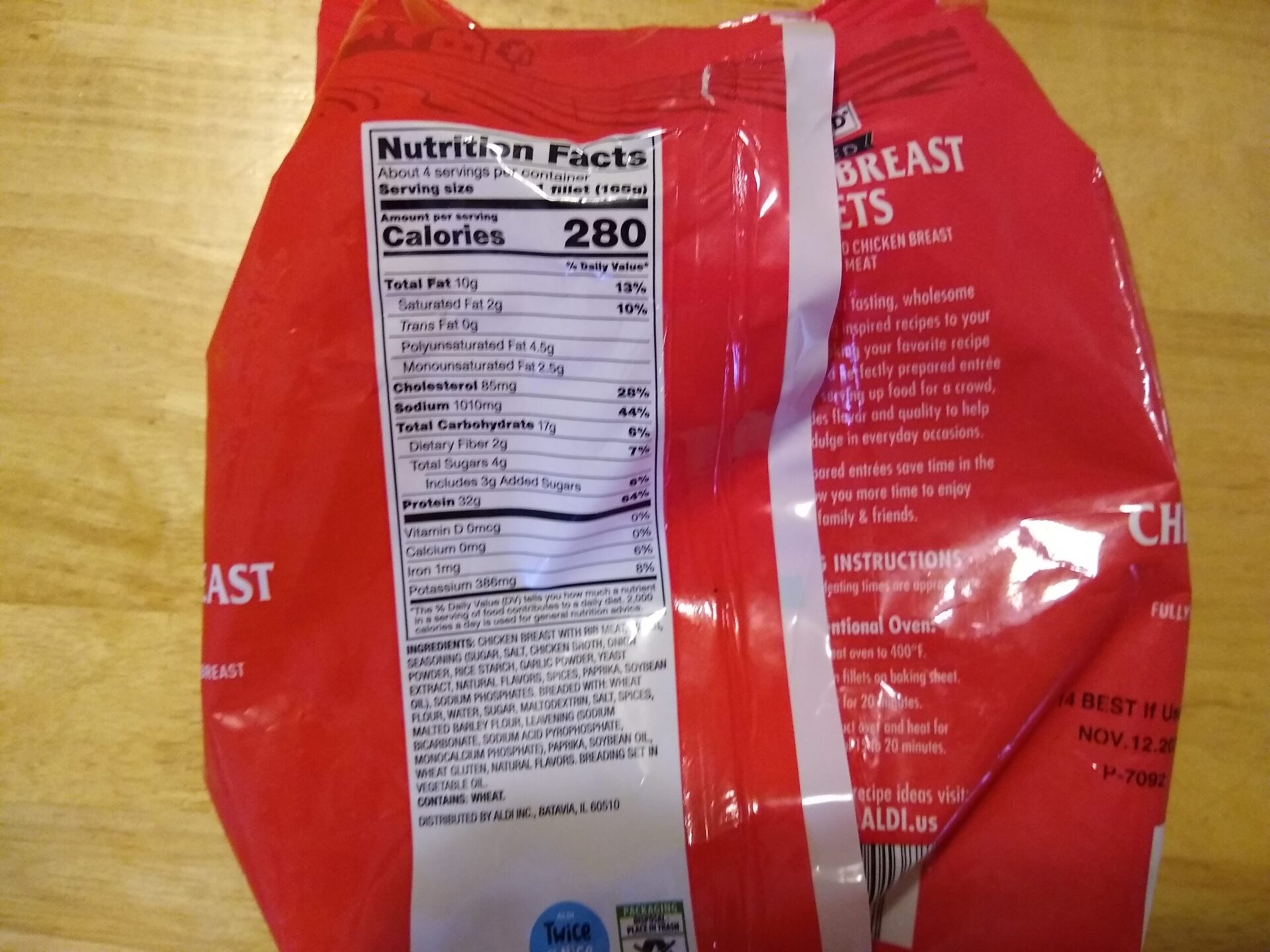 Red bag chicken - nutritional info request! : aldi