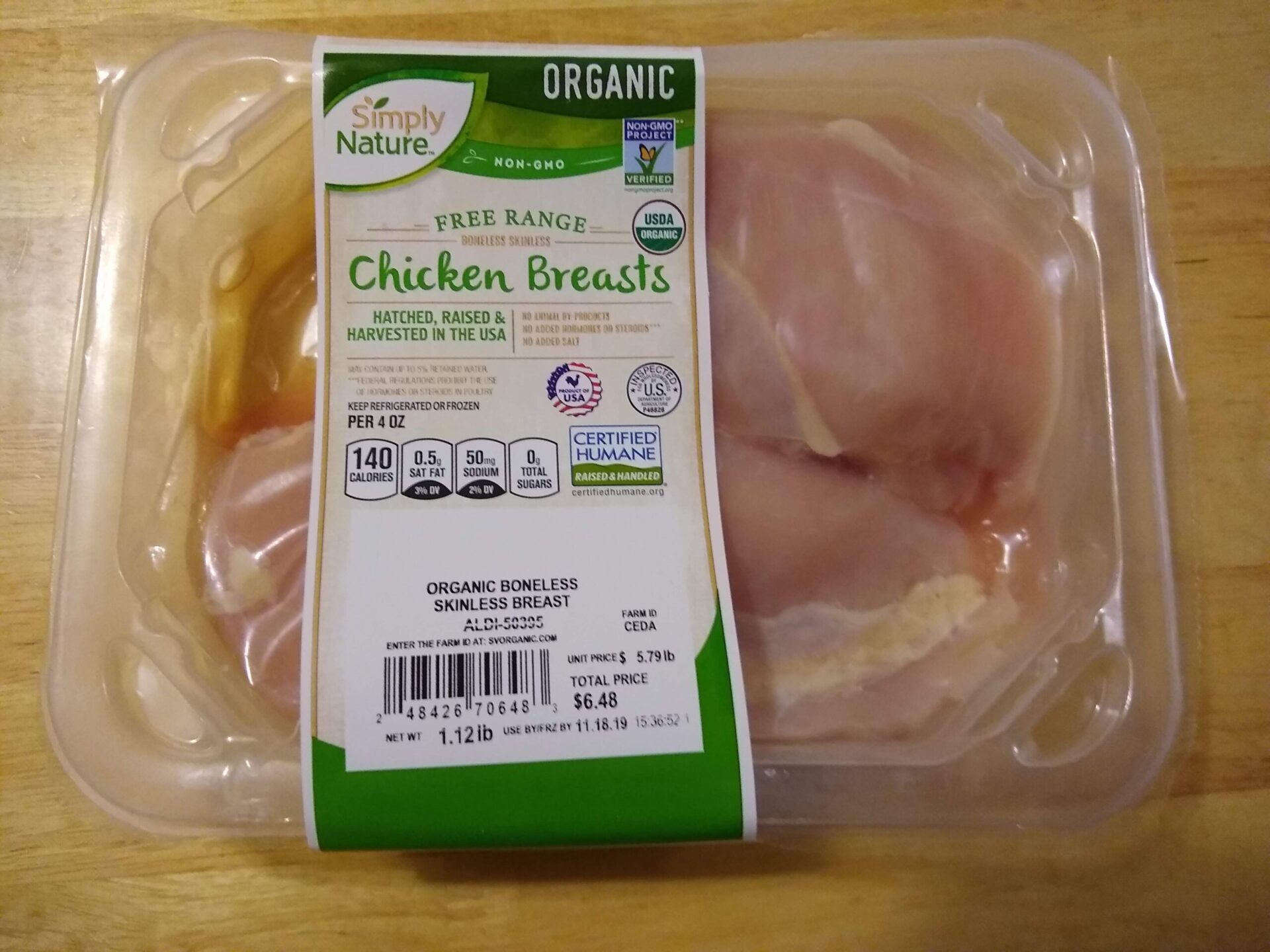 Simply Nature Organic Free Range Chicken Breasts