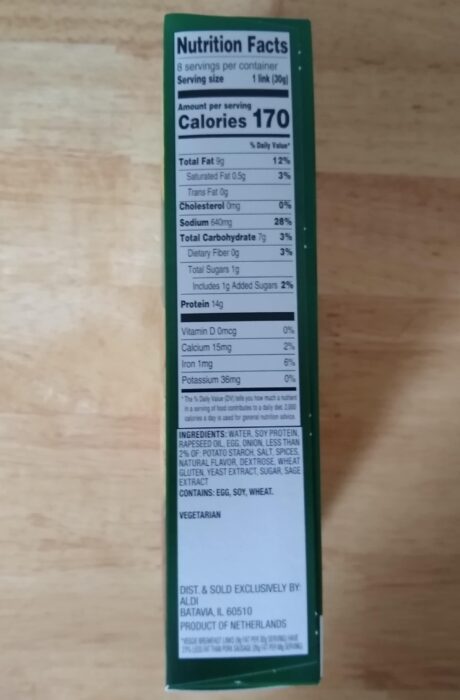 Earth Grown Vegan Breakfast Links