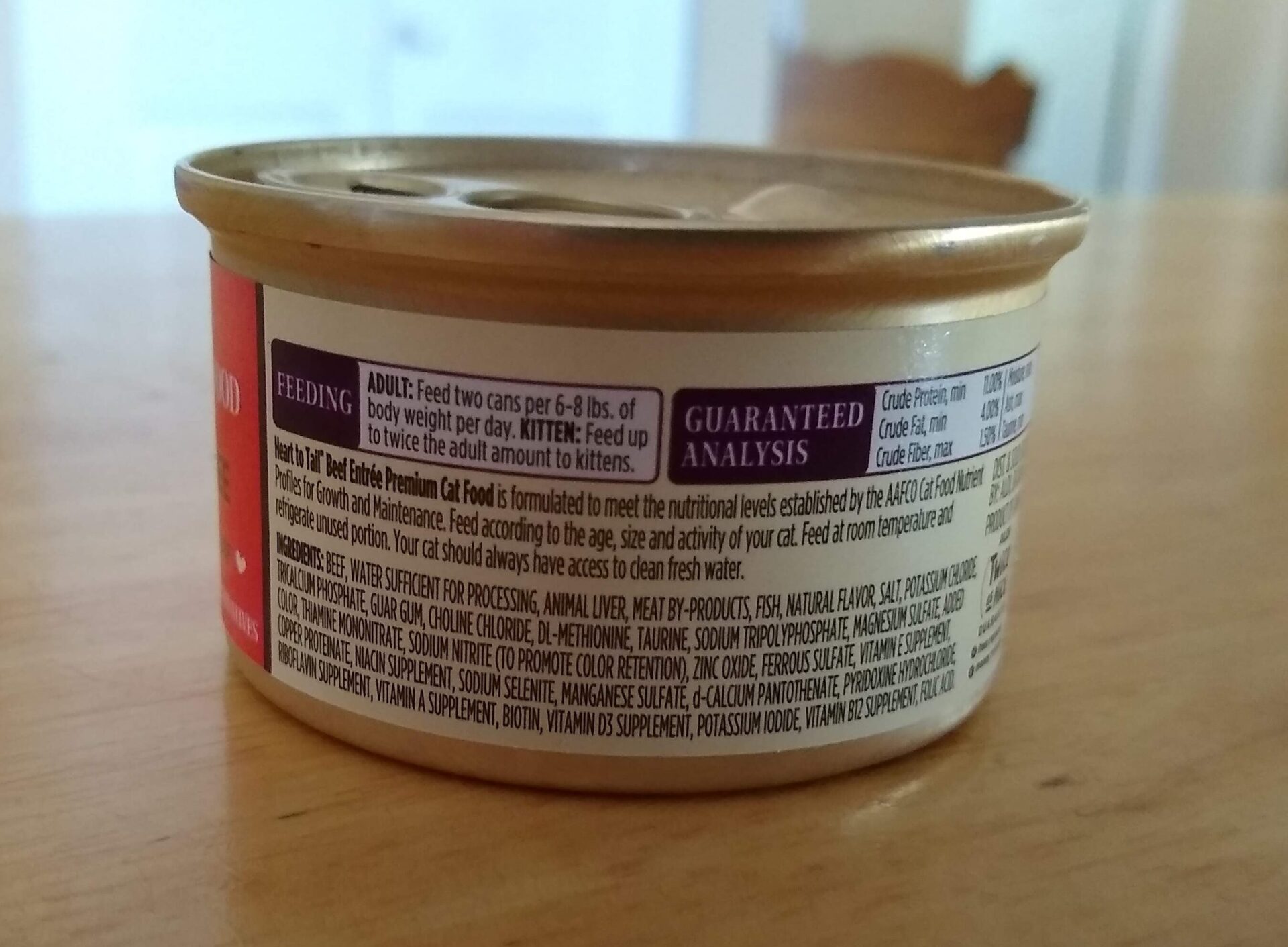 Heart to Tail Premium Canned Cat Food Beef Entree small can