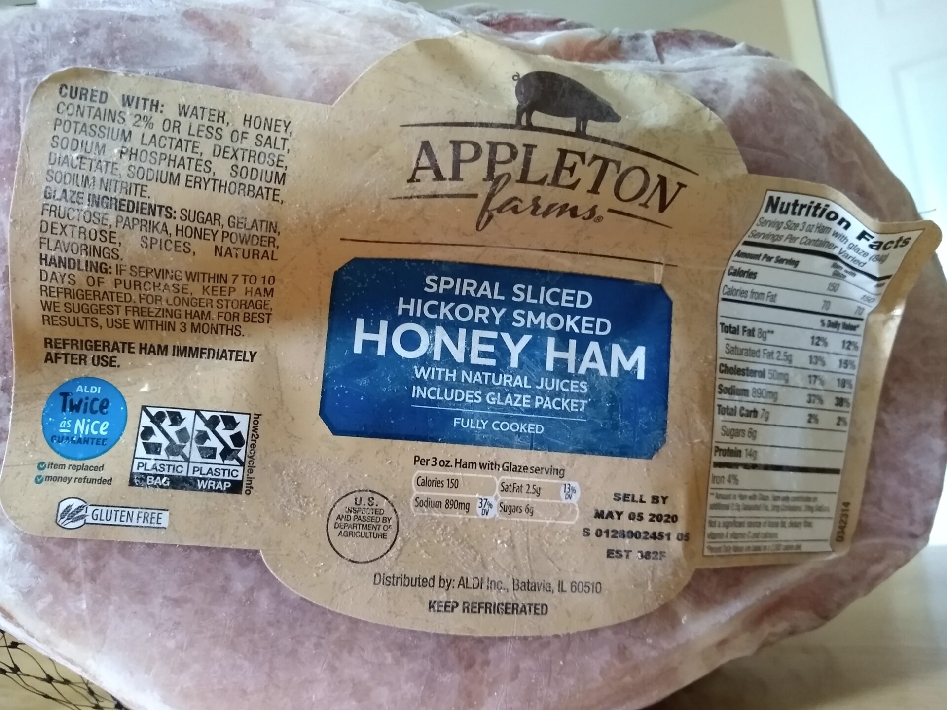 Appleton Farms Spiral Sliced Hickory Smoked Honey Ham