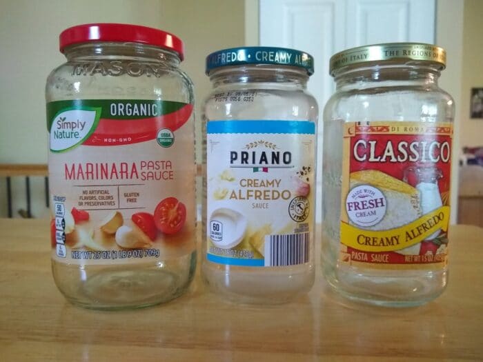 How to re-purpose Aldi pasta sauce jars