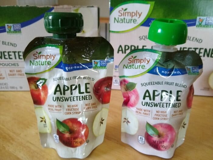 Simply Nature Apple Unsweetened Squeezeable Fruit Blend