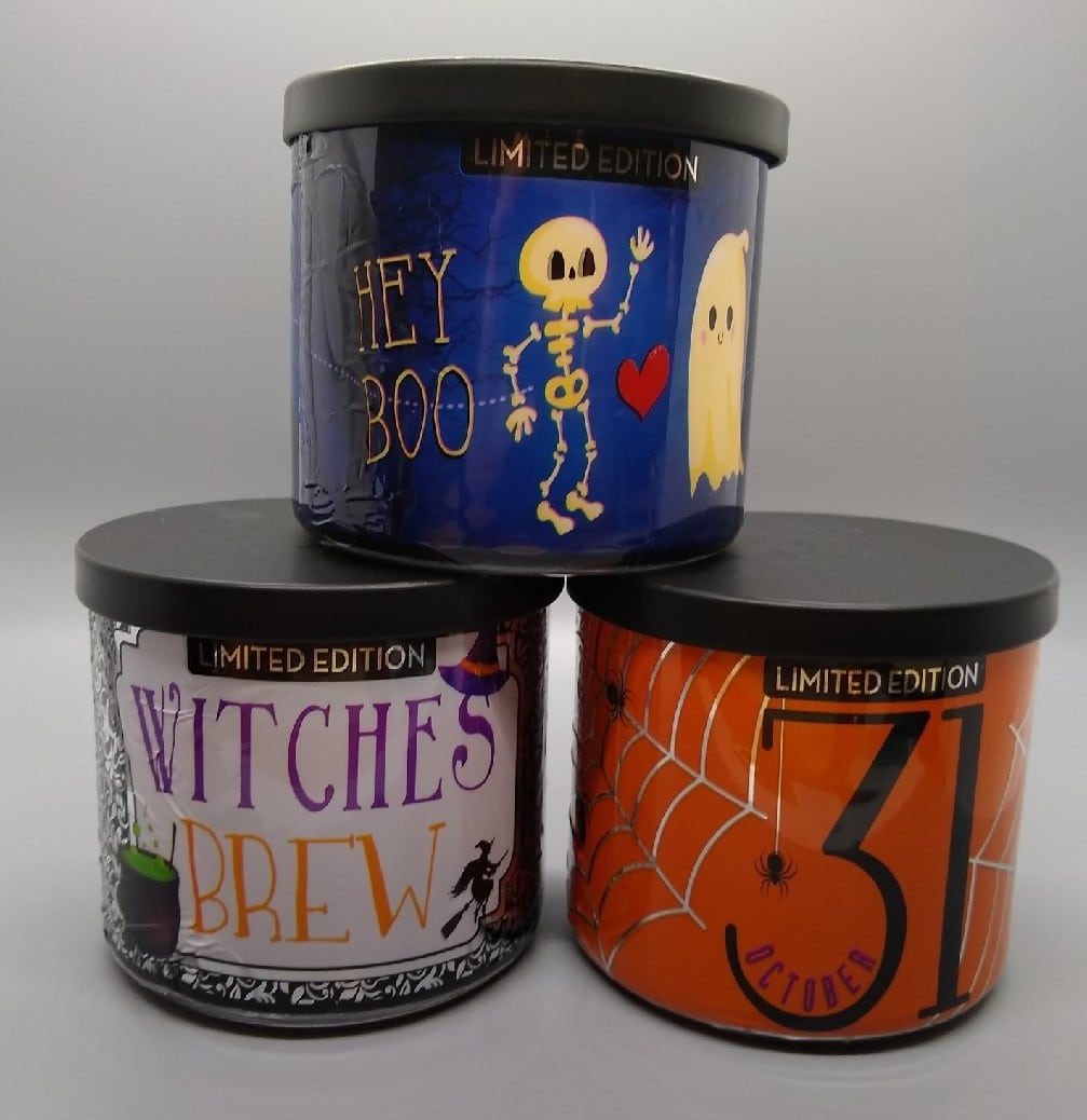 NEW Huntington Home 3 Wick Soy Scented Candles Halloween Limited Edition 14 Oz 
