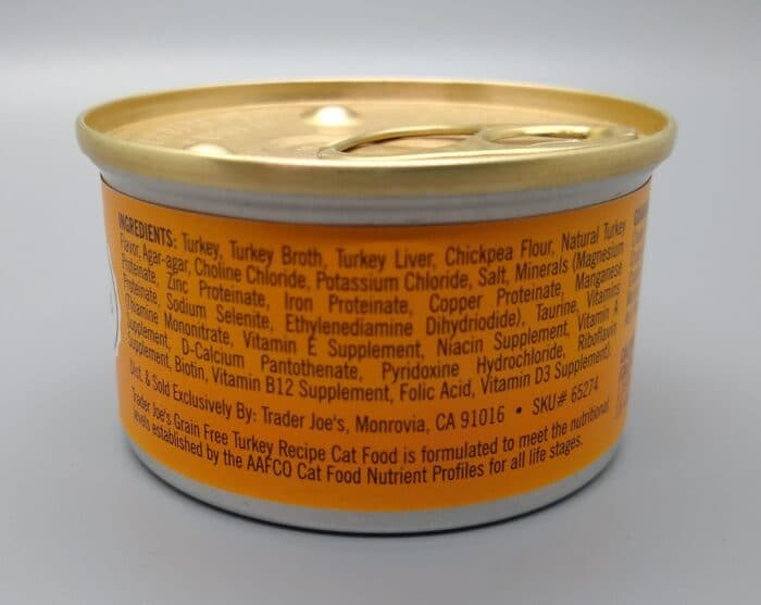 Trader Joe's Grain Free Turkey Recipe Cat Food