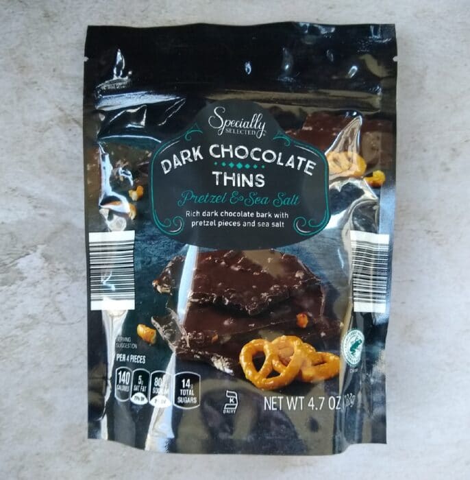 Specially Selected Dark Chocolate Thins with Pretzel and Sea Salt