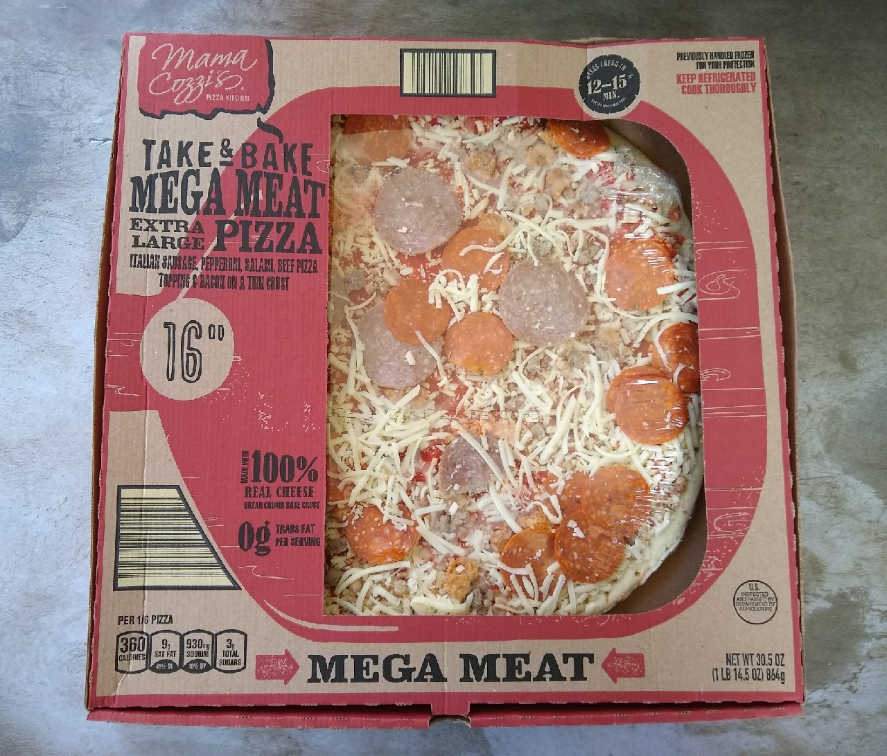 Mama Cozzi's Take & Bake Mega Meat Extra Large Pizza