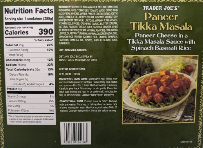 Trader Joe's Paneer Tikka Masala