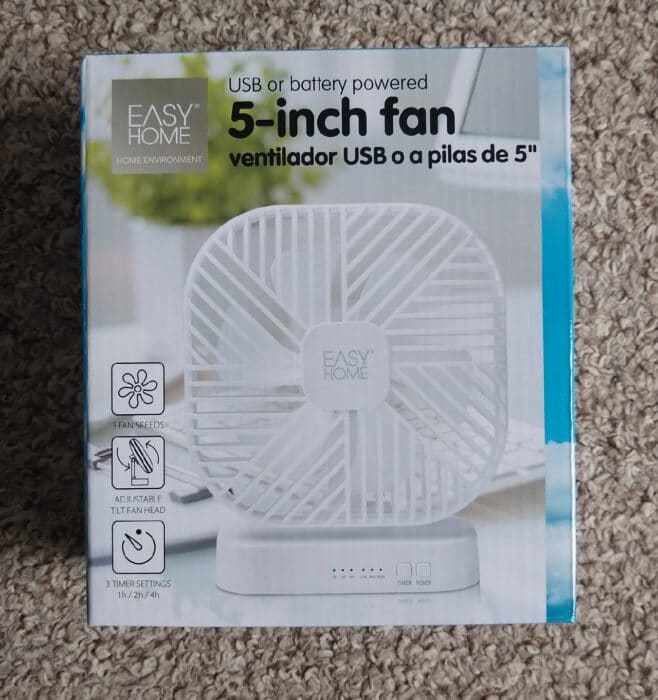 Easy Home 5 Inch Portable Fan