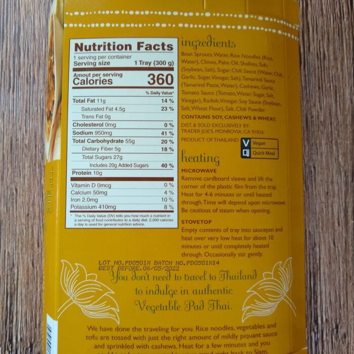 Trader Joe's Vegetable Pad Thai