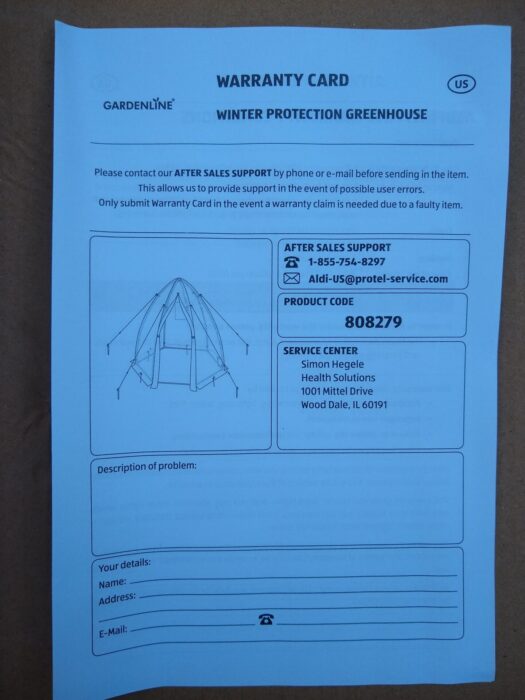 Gardenline Winter Protection Greenhouse
