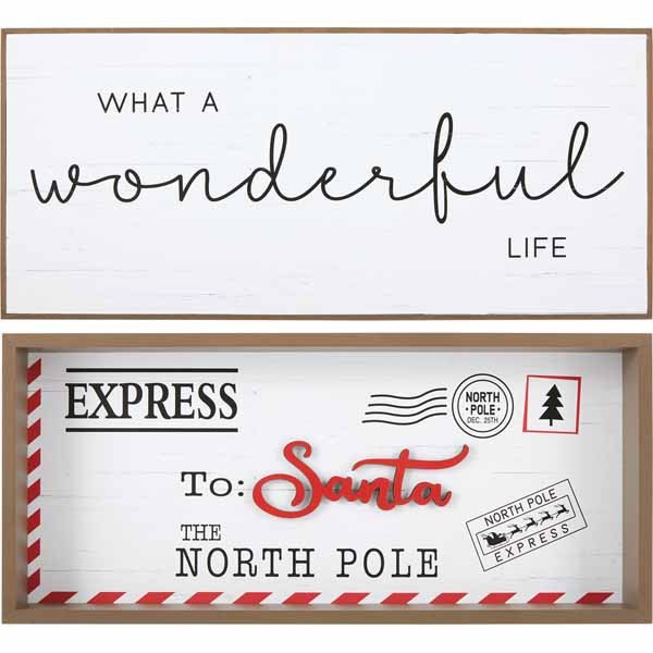Merry Moments Reversible Mantel Sign