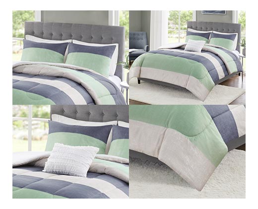 Huntington Home 4-Piece Reversible Bedding Set 