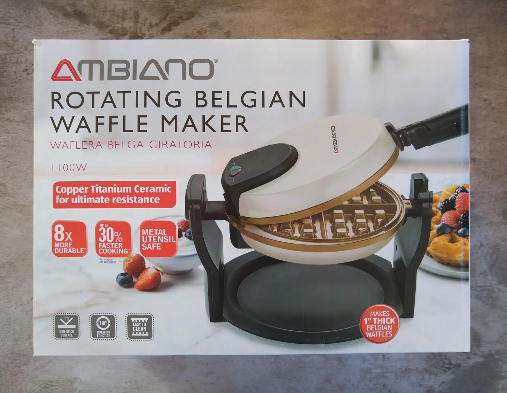 Ambiano Rotating Belgian Waffle Maker