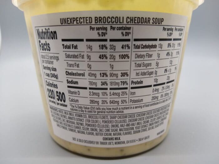 Trader Joe's Unexpected Broccoli Cheddar Soup