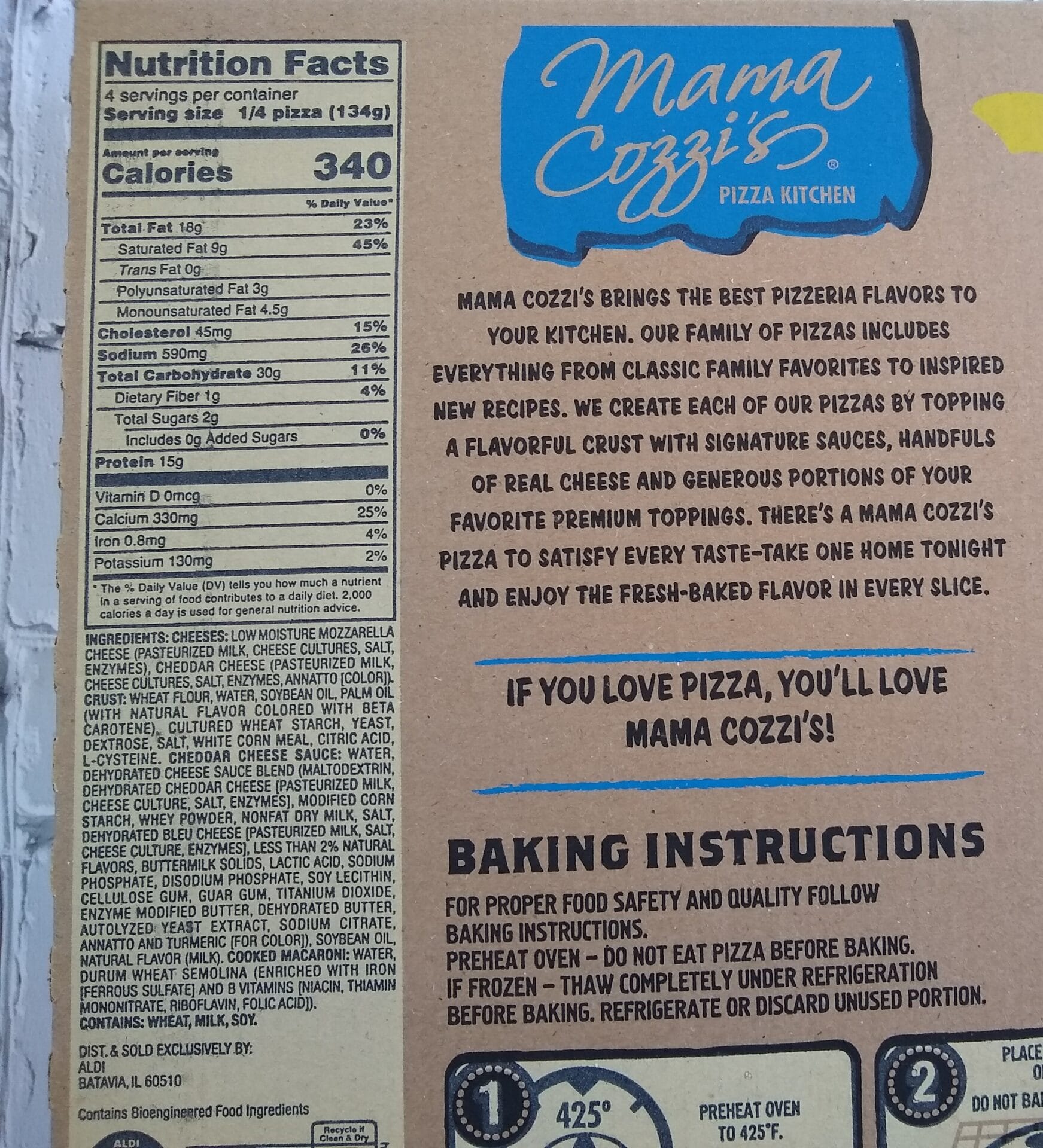Mama Cozzi’s Macaroni & Cheese Take & Bake Pizza