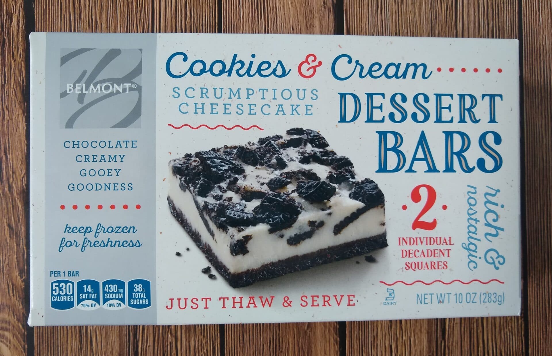 Belmont Cookies and Cream Scrumptious Cheesecake Dessert Bars