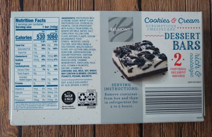 Belmont Cookies and Cream Scrumptious Cheesecake Dessert Bars