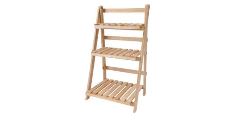 Belavi 3 tier wooden plant shelves