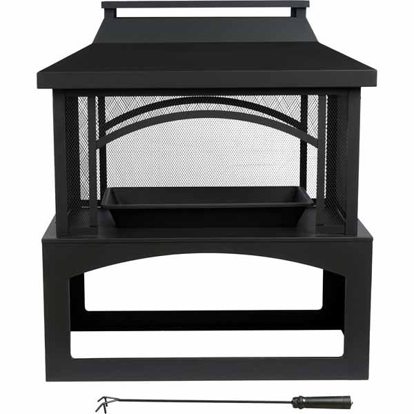 Belavi Large Fire Pit with Wood Storage