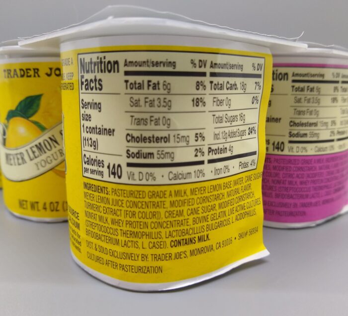Trader Joe's Meyer Lemon and Cream + Raspberries and Cream Yogurt
