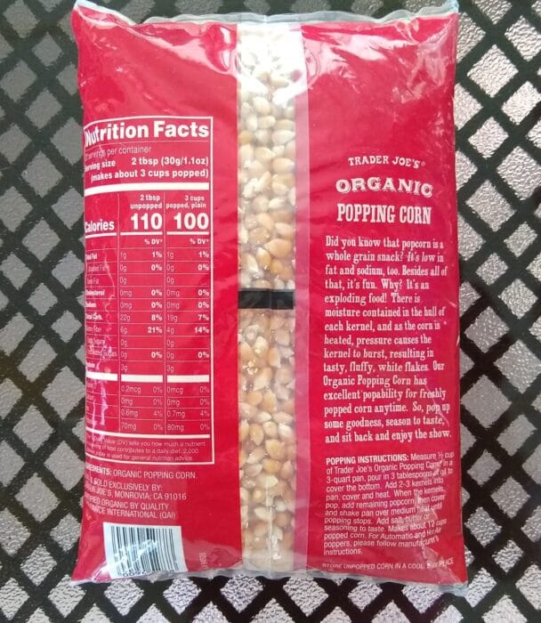 Trader Joe's Organic Popping Corn