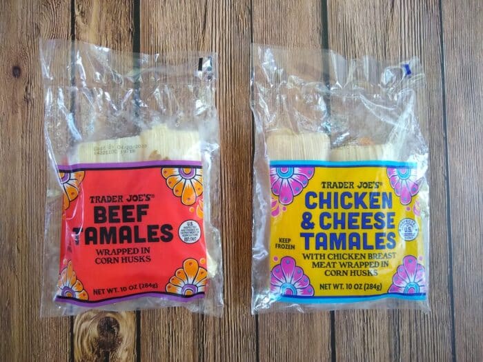 Trader Joe’s Chicken & Cheese and Beef Tamales