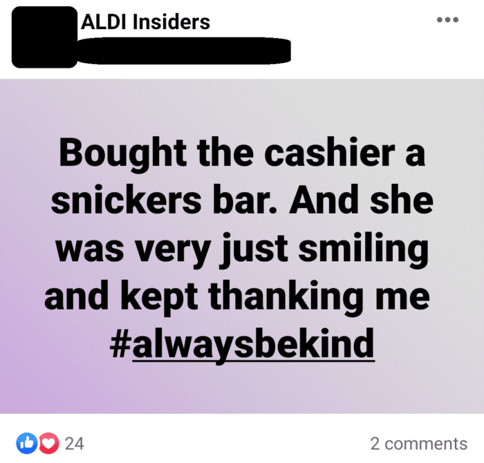 Why is Everyone Buying Snickers Bars for Aldi Cashiers