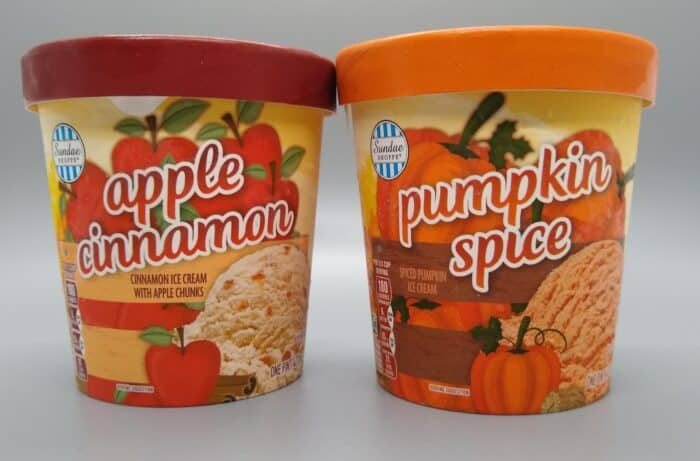 Sundae Shoppe Pumpkin Spice and Apple Cinnamon ice creams