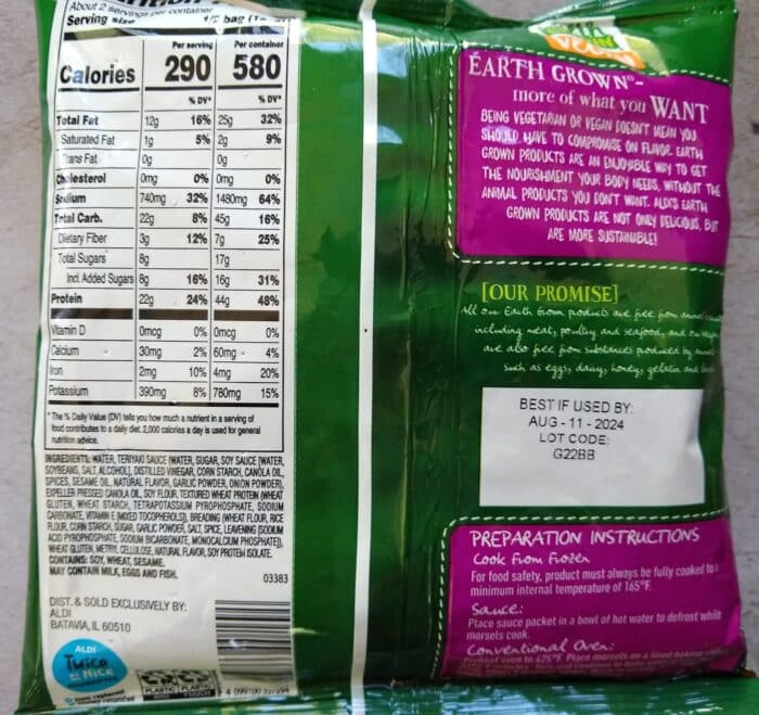 Earth Grown Vegan Teriyaki Chickenless Bites