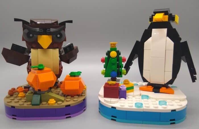 LEGO Halloween Owl and Christmas Penguin