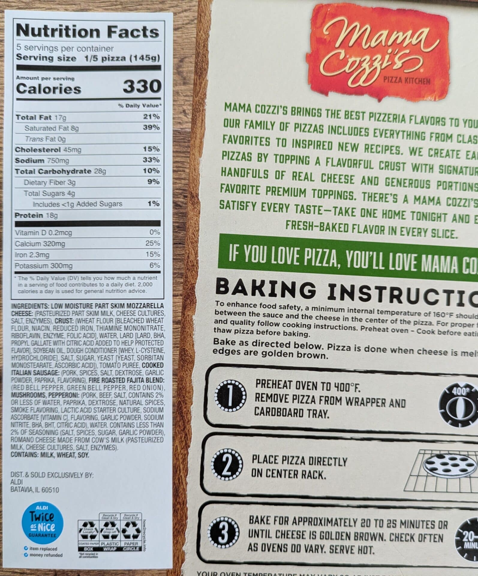 Mama Cozzi's Tavern Style Pizza | Aldi Reviewer