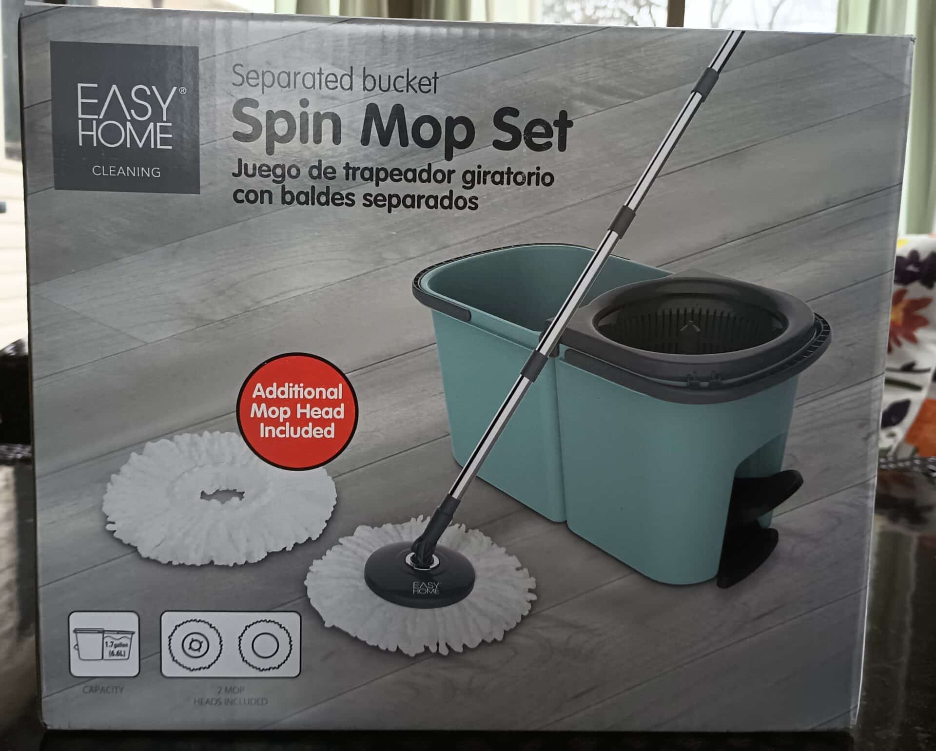 Spin Mop No Hand Washing Household Floor Cleaning Mop Long Handle