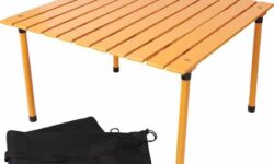 Belavi Wooden Roll Top Portable Table