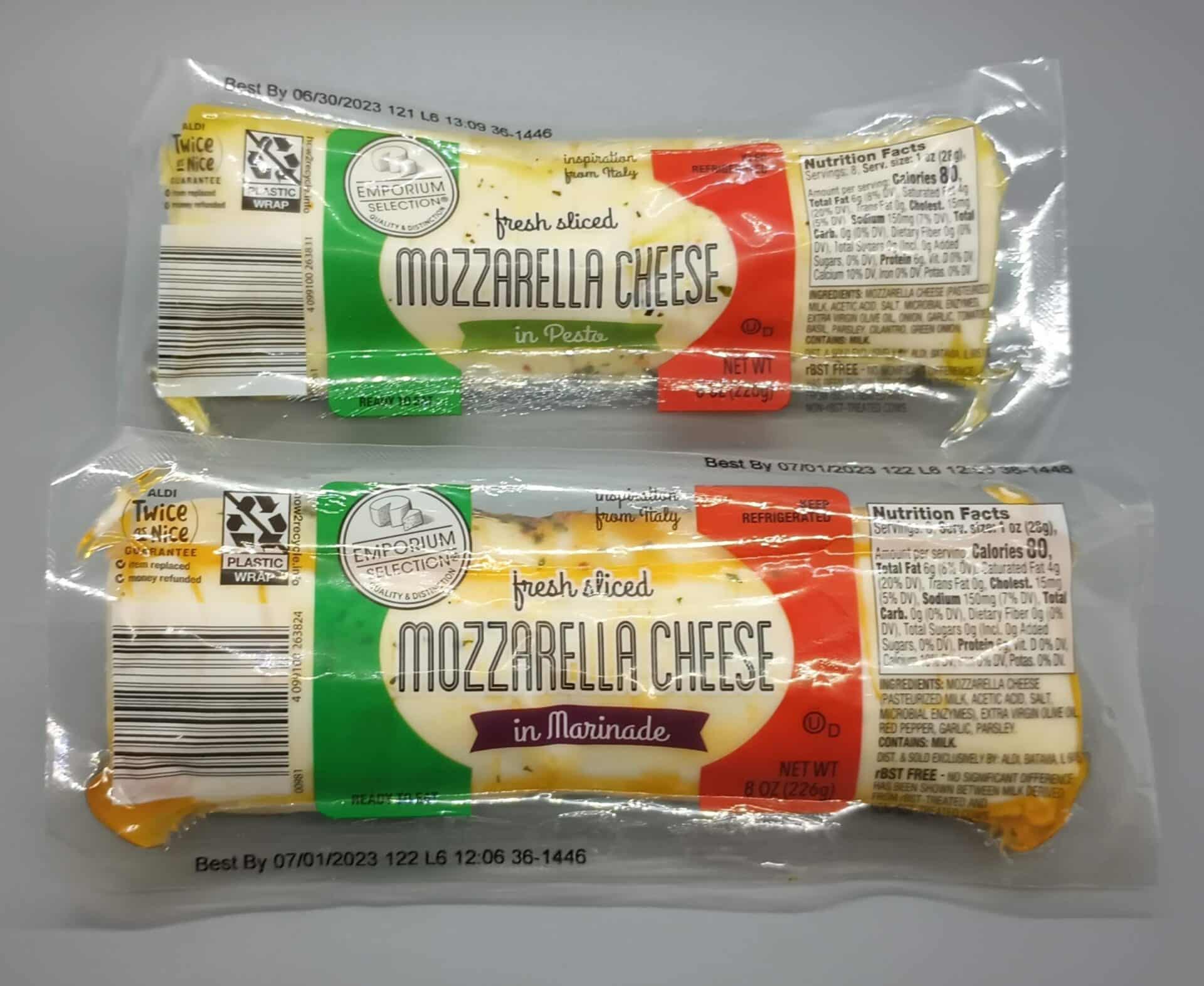 Emporium Selection Fresh Sliced Mozzarella Cheese in Marinade or in Pesto