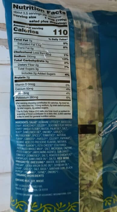 Trader Joe's Organic Mediterranean Style Salad Kid