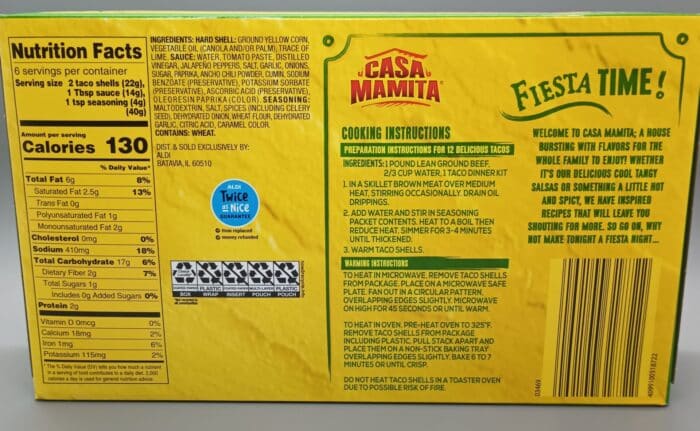 Casa Mamita Crunchy Taco Dinner Kit