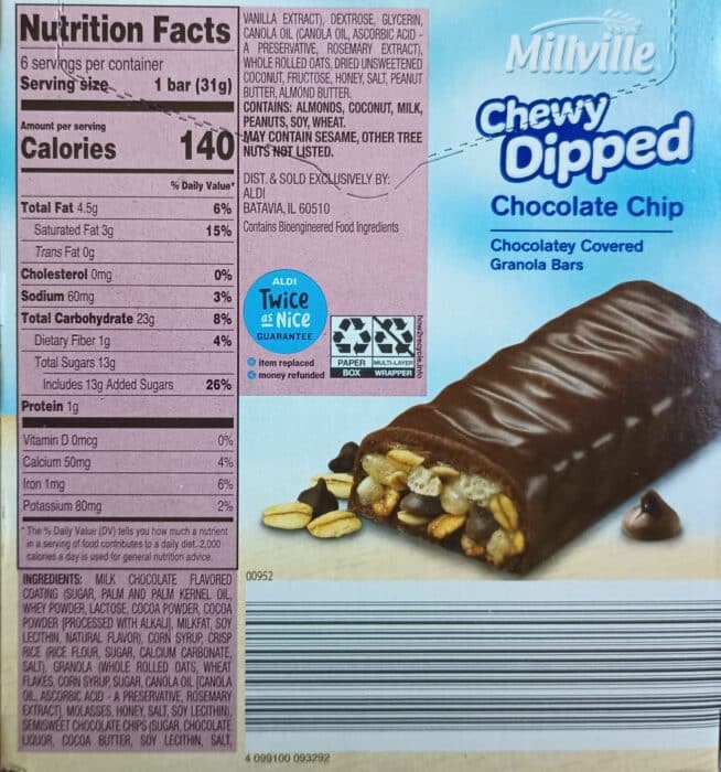 Millville Chewy Dipped Chocolate Chip Granola Bars