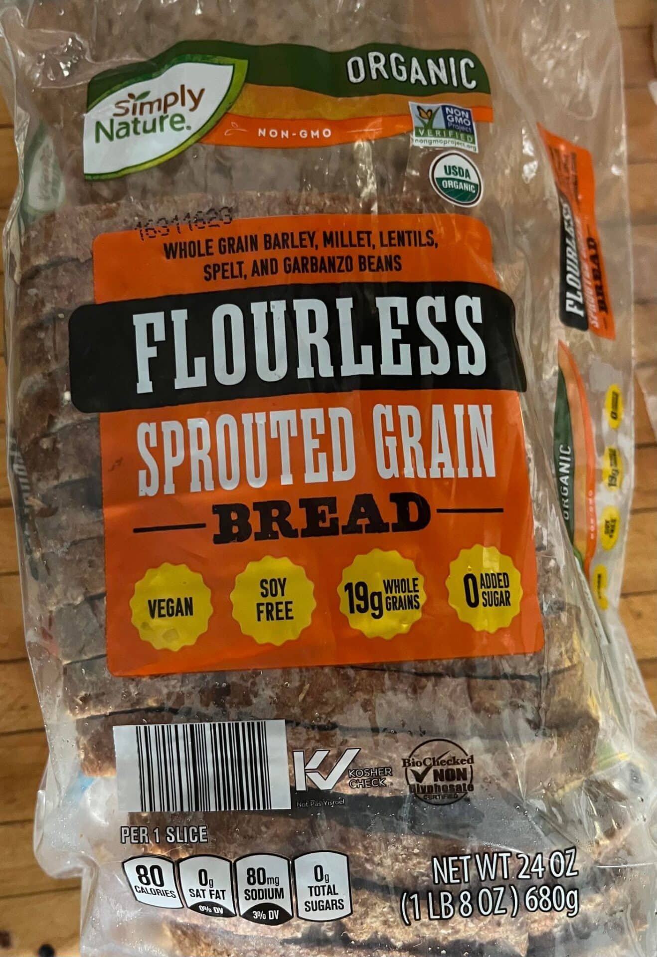Simply Nature Organic Flourless Sprouted Grain Bread