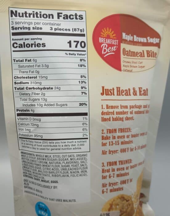 Breakfast Best Maple Brown Sugar Oatmeal Bites 