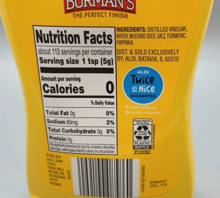 Burman's Traditional Yellow Mustard